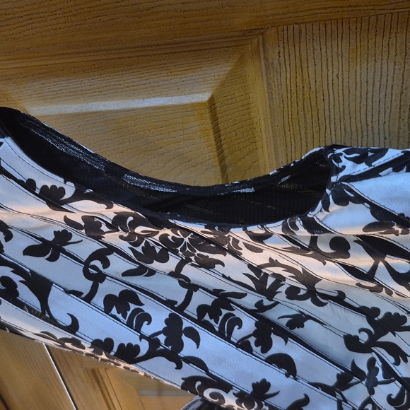 Dressbarn Monochrome Sleeveless Dress Black And White Layering Design Lined 14W - Picture 4 of 13